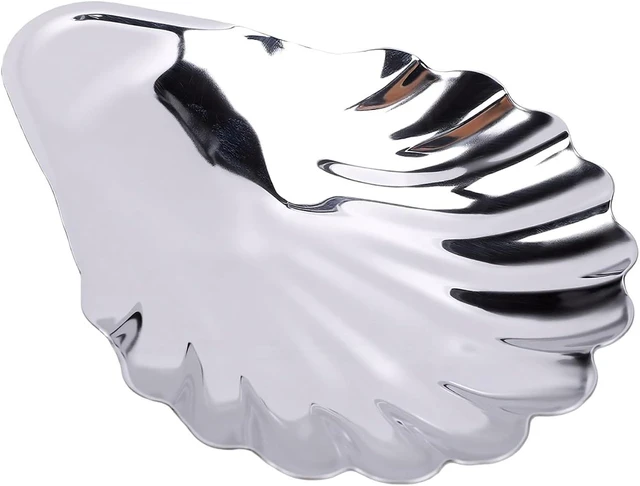 Alt view image 2 of 7 - LICAEVEY Shell Snack Tray, 304 Stainless Steel Shell Fruit Tray with Polished Finish, Small Metal Serving for Dessert, Jewelry Dish for Party, Kitchen, Wedding Decor