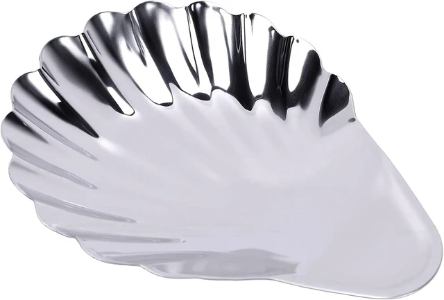 Alt view image 5 of 7 - LICAEVEY Shell Snack Tray, 304 Stainless Steel Shell Fruit Tray with Polished Finish, Small Metal Serving for Dessert, Jewelry Dish for Party, Kitchen, Wedding Decor
