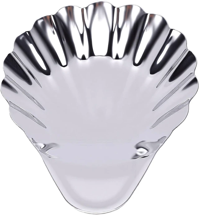 Alt view image 6 of 7 - LICAEVEY Shell Snack Tray, 304 Stainless Steel Shell Fruit Tray with Polished Finish, Small Metal Serving for Dessert, Jewelry Dish for Party, Kitchen, Wedding Decor