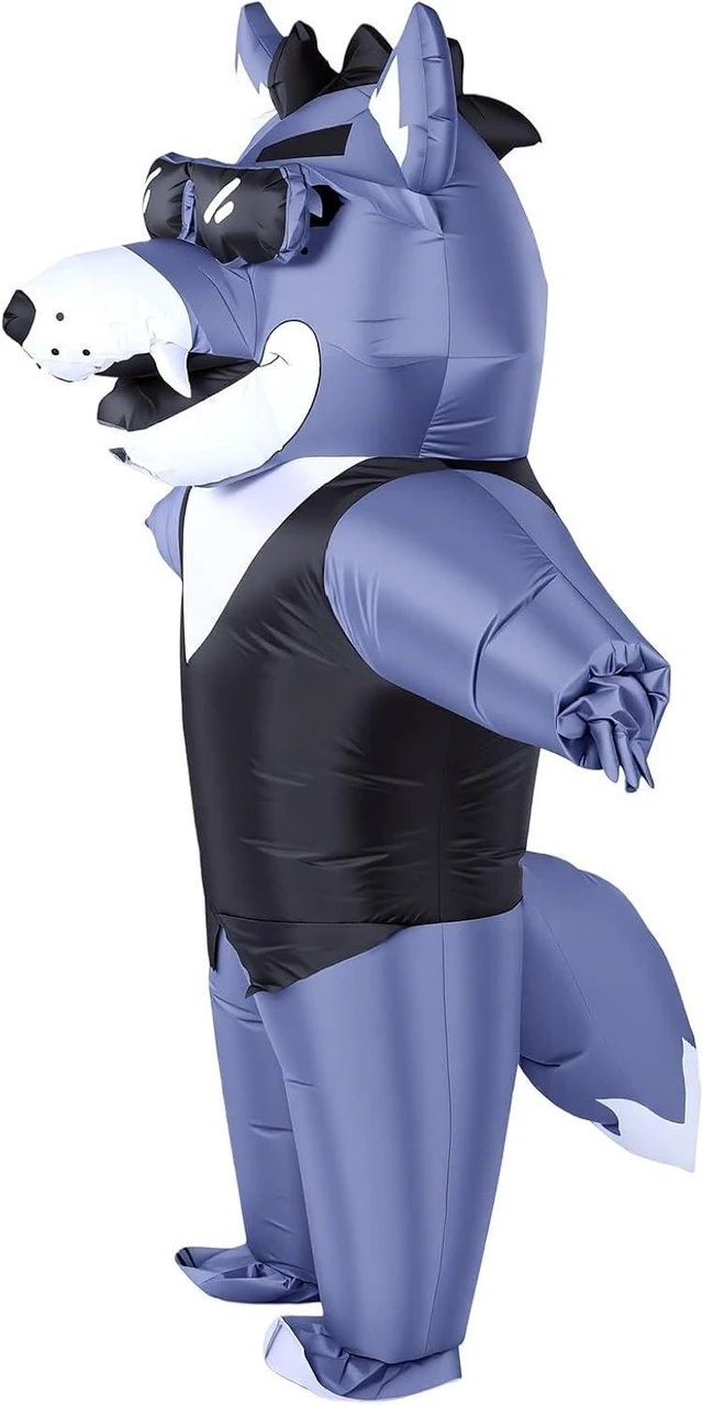 Alt view image 3 of 7 - LICAEVEY Inflatable Wolf Costume for Adults, Funny Blow Up Costume with Sunglasses, 3D Wolf Head Inflatable Party for Halloween Cosplay Stage Performance, One Size Fits