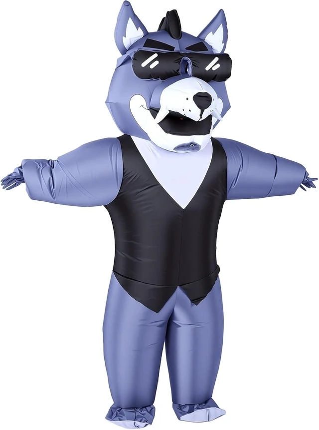 Main image of LICAEVEY Inflatable Wolf Costume for Adults, Funny Blow Up Costume with Sunglasses, 3D Wolf Head Inflatable Party for Halloween Cosplay Stage Performance, One Size Fits