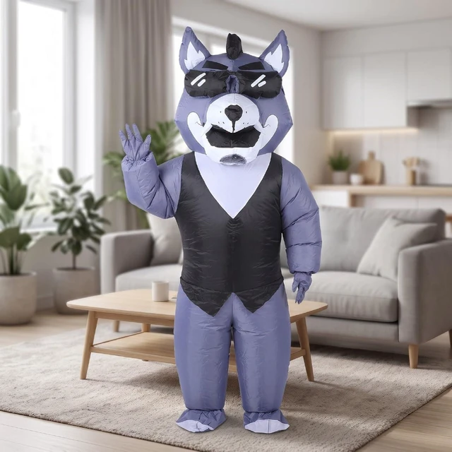 Alt view image 7 of 7 - LICAEVEY Inflatable Wolf Costume for Adults, Funny Blow Up Costume with Sunglasses, 3D Wolf Head Inflatable Party for Halloween Cosplay Stage Performance, One Size Fits