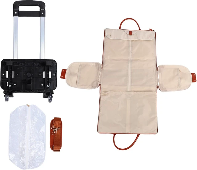 Alt view image 5 of 7 - LICAEVEY Large Capacity Travel Bag, Clothes Storage with Detachable Telescopic Handle & Foldable Design (Beige)