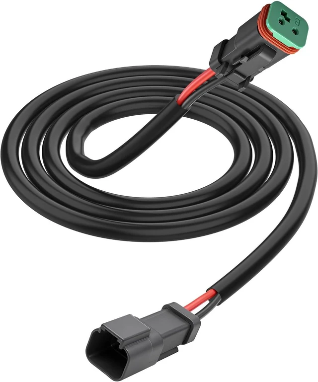 Main image of XMSJSIY DT 2 Pin Wiring Harness Extension Cable Automotive Waterproof Electrical Connector 2 Way Deutsch DT Male to Female Wiring Harness 16AWG Quick Connect for LED Work Lamps Fog Light - 1.5M/4.92FT
