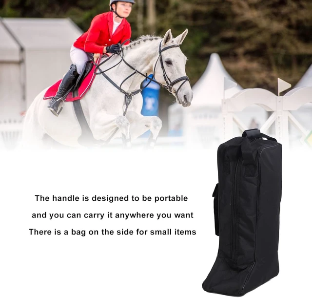Alt view image 2 of 7 - LICAEVEY Ox Cloth & Leather Boot Bag with Sturdy Handle, Portable Storage for Cowboy & Snow Boots, Zippered