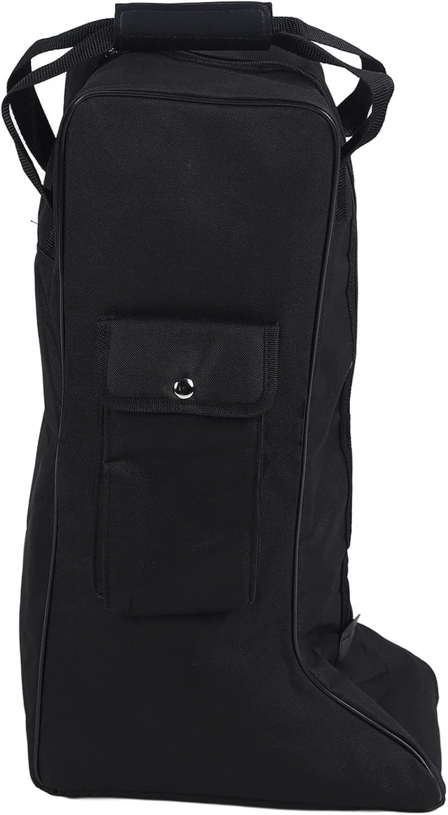 Alt view image 5 of 7 - LICAEVEY Ox Cloth & Leather Boot Bag with Sturdy Handle, Portable Storage for Cowboy & Snow Boots, Zippered