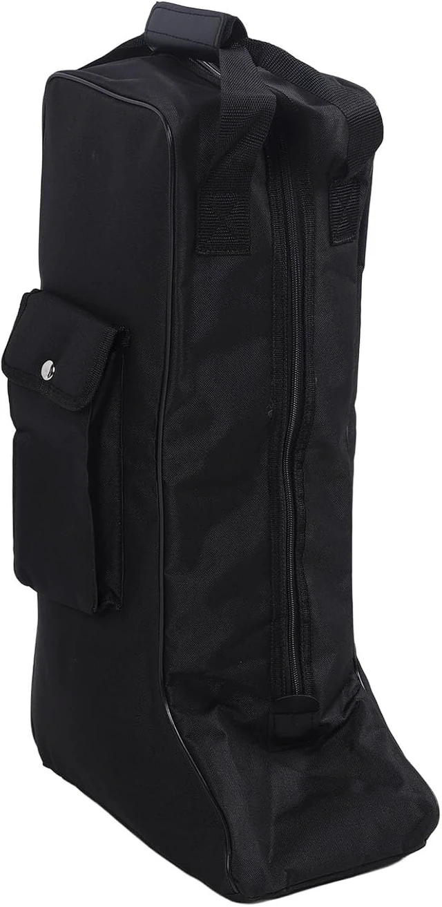 Alt view image 6 of 7 - LICAEVEY Ox Cloth & Leather Boot Bag with Sturdy Handle, Portable Storage for Cowboy & Snow Boots, Zippered