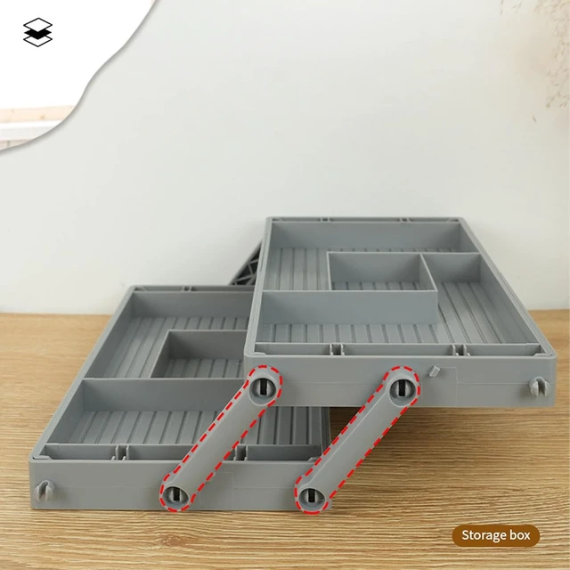 Alt view image 2 of 7 - LICAEVEY 2 Tier Jewelry Drawer Organizer Foldable Expandable