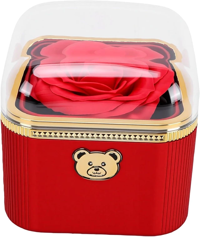 Alt view image 2 of 7 - LICAEVEY Artificial Rose Jewelry Box with Automatic Flip Surprise