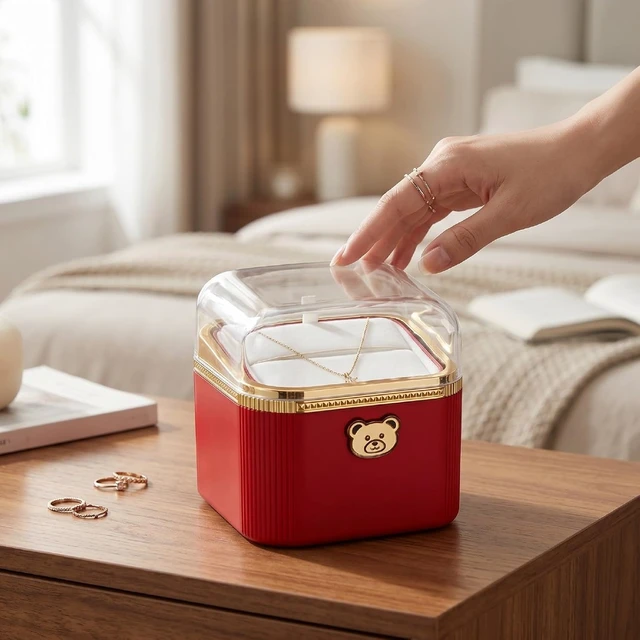 Alt view image 6 of 7 - LICAEVEY Artificial Rose Jewelry Box with Automatic Flip Surprise