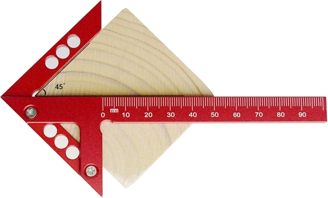 Main image of LICAEVEY Center Scribe Gauge, Aluminum Alloy Center Line Scriber 45 Degree Angle Scribing Woodworking Marking Tool, Circle Center Finder, Red
