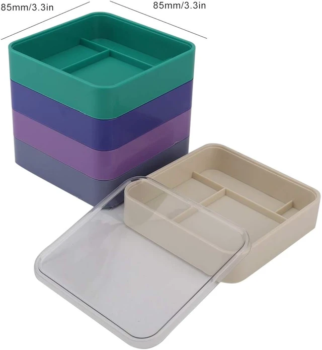 Alt view image 6 of 7 - LICAEVEY Storage Box Organizer, Watch Parts Storage with Stackable 5-Layer Round Design, Compartment Container for Screws Beads Jewelry, Impact Clear Lid, Compact Desktop Caddy