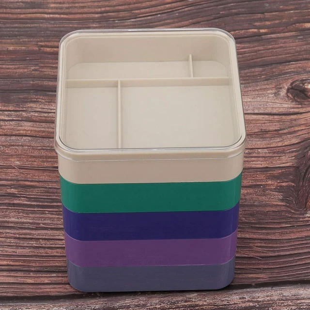 Alt view image 7 of 7 - LICAEVEY Storage Box Organizer, Watch Parts Storage with Stackable 5-Layer Round Design, Compartment Container for Screws Beads Jewelry, Impact Clear Lid, Compact Desktop Caddy