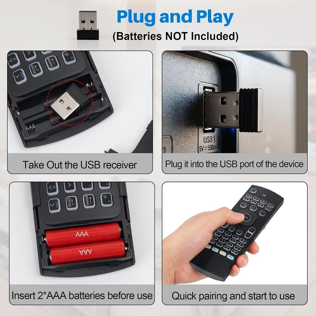 Alt view image 5 of 7 - Backlit MX3 Air Mouse Remote Fly Mouse with Mini Keyboard & IR Learning