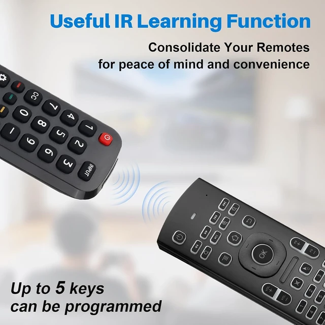 Alt view image 7 of 7 - Backlit MX3 Air Mouse Remote Fly Mouse with Mini Keyboard & IR Learning
