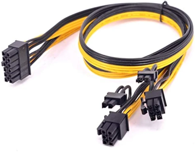 Alt view image 2 of 7 - cablecc 12Pin to ATX Dual 8Pin & 6Pin Splitter GPU Graphics Card Modular Power Supply Cable for 3080 3090 AX850 AX750 AX650