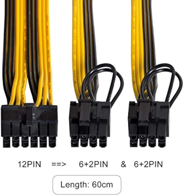 Alt view image 5 of 7 - cablecc 12Pin to ATX Dual 8Pin & 6Pin Splitter GPU Graphics Card Modular Power Supply Cable for 3080 3090 AX850 AX750 AX650