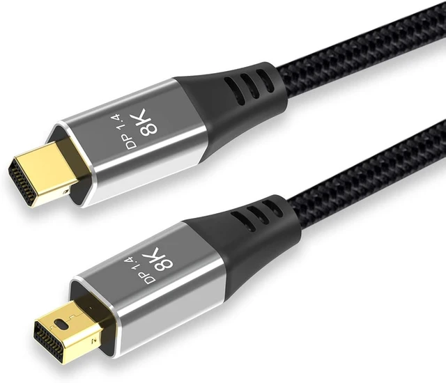 Alt view image 2 of 7 - cablecc Mini DisplayPort 1.4 8K 60hz Cable Ultra-HD UHD 4K 144hz Mini DP to MiniDP Cable 7680 * 4320 for Video PC Laptop TV