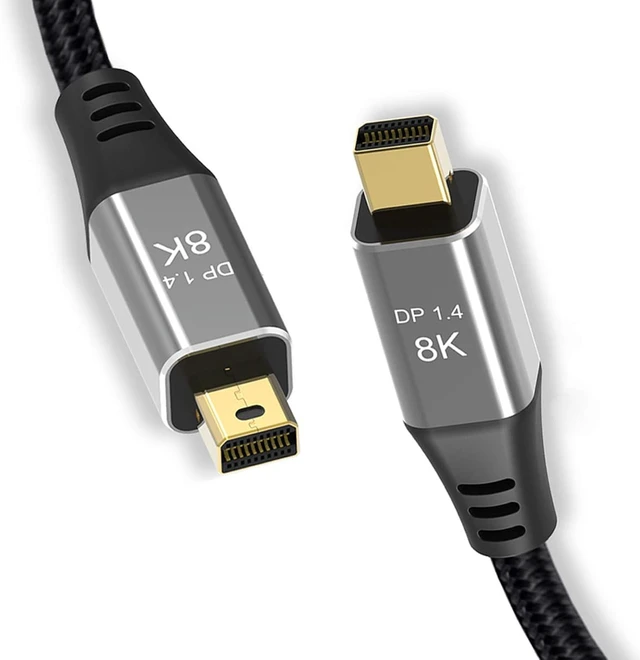 Alt view image 3 of 7 - cablecc Mini DisplayPort 1.4 8K 60hz Cable Ultra-HD UHD 4K 144hz Mini DP to MiniDP Cable 7680 * 4320 for Video PC Laptop TV