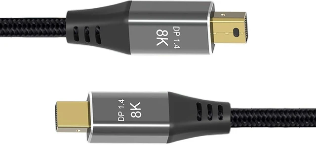 Alt view image 5 of 7 - cablecc Mini DisplayPort 1.4 8K 60hz Cable Ultra-HD UHD 4K 144hz Mini DP to MiniDP Cable 7680 * 4320 for Video PC Laptop TV