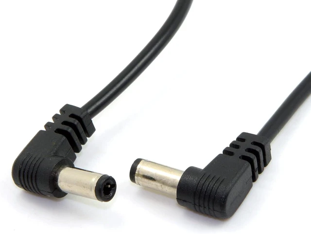 Main image of chenyang DC Power 5.5 x 2.1mm / 2.5mm Male to 5.5 2.1/2.5mm Male Plug Cable Right Angled 90 Degree 24AWG 60cm