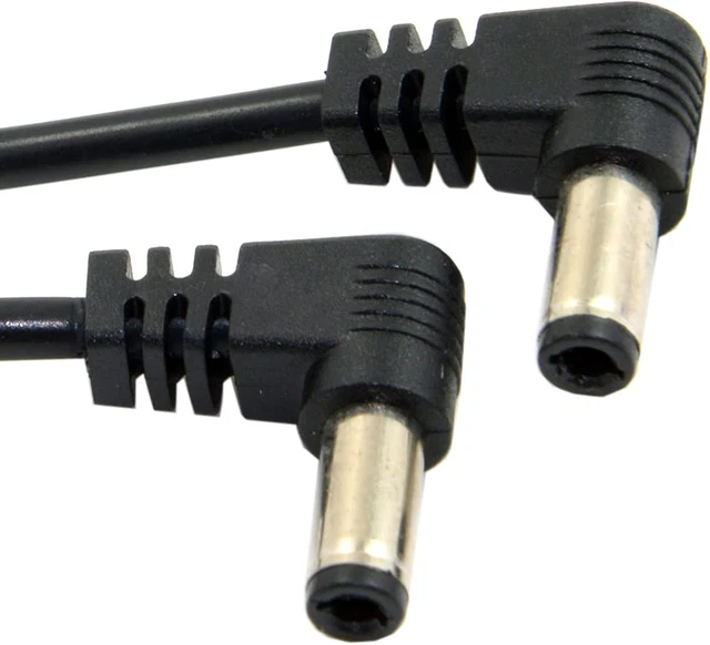 Alt view image 2 of 7 - chenyang DC Power 5.5 x 2.1mm / 2.5mm Male to 5.5 2.1/2.5mm Male Plug Cable Right Angled 90 Degree 24AWG 60cm