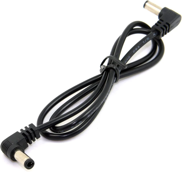Alt view image 4 of 7 - chenyang DC Power 5.5 x 2.1mm / 2.5mm Male to 5.5 2.1/2.5mm Male Plug Cable Right Angled 90 Degree 24AWG 60cm