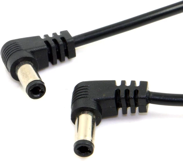 Alt view image 6 of 7 - chenyang DC Power 5.5 x 2.1mm / 2.5mm Male to 5.5 2.1/2.5mm Male Plug Cable Right Angled 90 Degree 24AWG 60cm