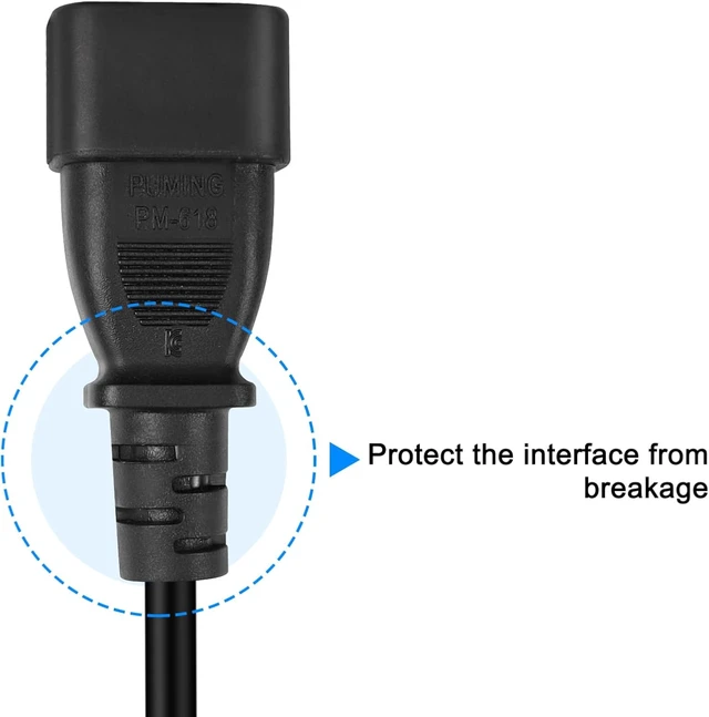Alt view image 4 of 7 - XMSJSIY C14 Pigtail Power Cable Replacement Power Cord Bare Wire IEC320