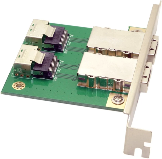 Alt view image 6 of 7 - cablecc Dual Ports Mini SAS SFF-8088 to SAS 36Pin SFF-8087 PCBA Female Adapter with PCI Bracket