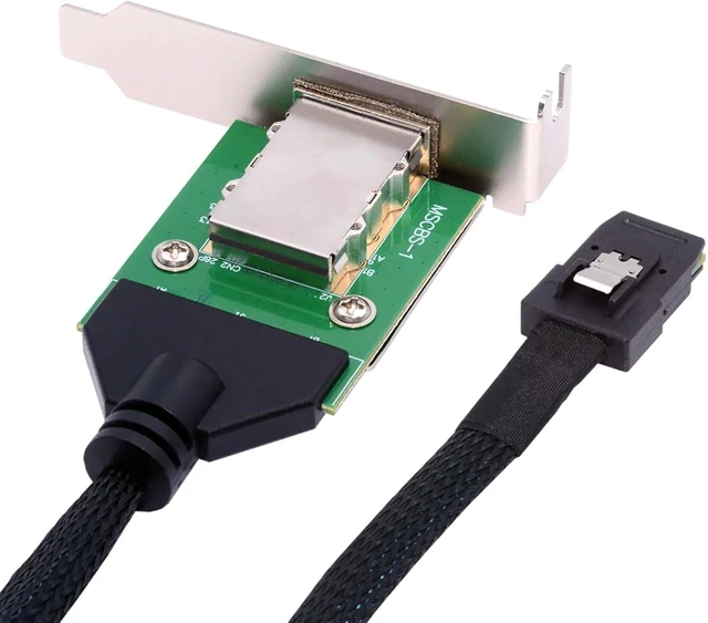Alt view image 7 of 7 - cablecc Dual Ports Mini SAS SFF-8088 to SAS 36Pin SFF-8087 PCBA Female Adapter with PCI Bracket