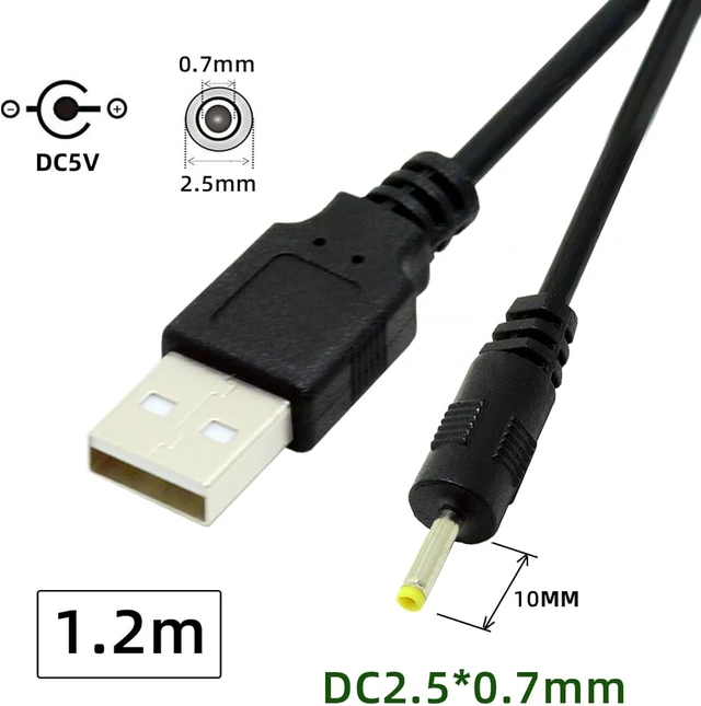 Alt view image 7 of 7 - Cablecc USB 2.0 A Type Male to DC 2.50mm 2.35mm 0.7mm Power Plug DC 5V Cable 100cm