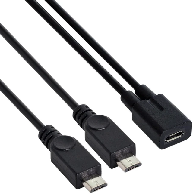 Alt view image 7 of 7 - chenyang Micro USB Splitter Cable,1 Micro USB Female to 2 Micro USB Male YCable,Dual Port Charging Cord for Two Micro USB Devices,Only for Charging,Not Data Sync