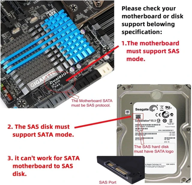 Alt view image 2 of 7 - chenyang SAS to SATA Cable,SFF-8482 SAS 29Pin to SATA 22Pin Hard Disk Drive Raid Extension Cable
