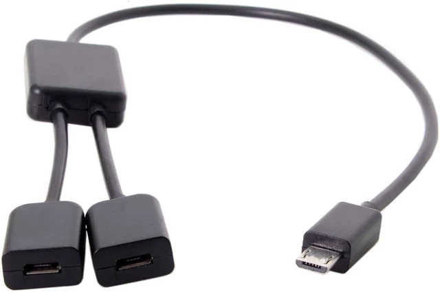 Alt view image 5 of 7 - Cablecc Micro USB to Dual Ports Micro USB Female Hub Cable for Laptop PC & Mouse & Flash Disk