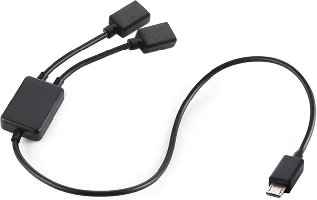 Alt view image 6 of 7 - Cablecc Micro USB to Dual Ports Micro USB Female Hub Cable for Laptop PC & Mouse & Flash Disk