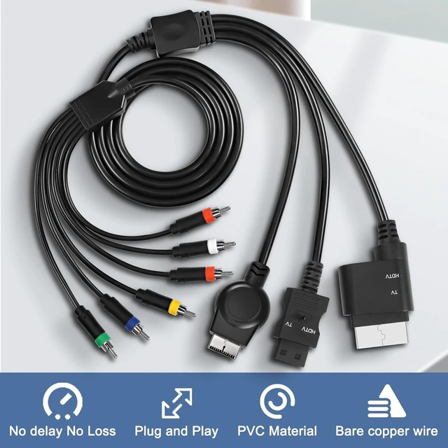 Alt view image 5 of 7 - XMSJSIY PS2 PS3 Component RCA AV HDTV Cable Compatible with 3 in 1-1.8M