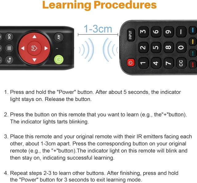 Alt view image 4 of 7 - Universal Learning Remote Replace for TV DVD STB VCR All Infrared Remotes