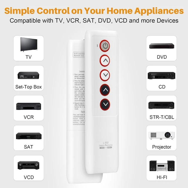 Alt view image 2 of 7 - Big Buttons Universal Learning Remote for TVs, DVD Players & Set-Top Boxes