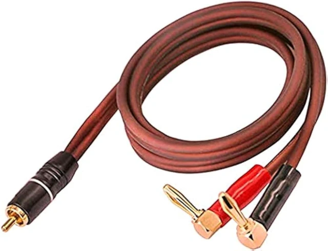 Main image of Banana Plug to RCA Speaker Cable,Speaker Wire RCA Male to Banana Plugs-2m