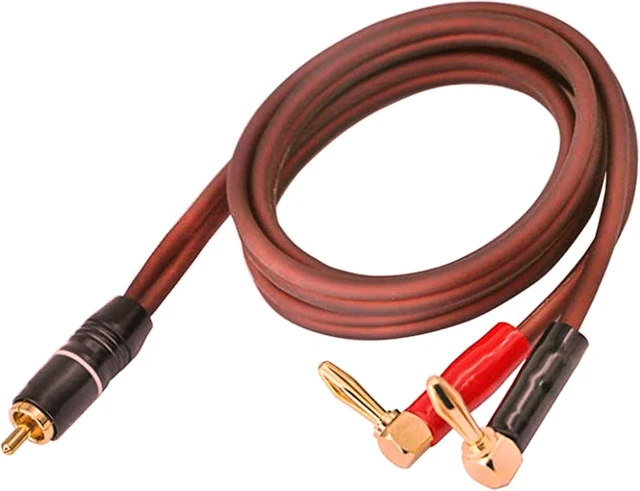 Alt view image 3 of 7 - Banana Plug to RCA Speaker Cable,Speaker Wire RCA Male to Banana Plugs-2m