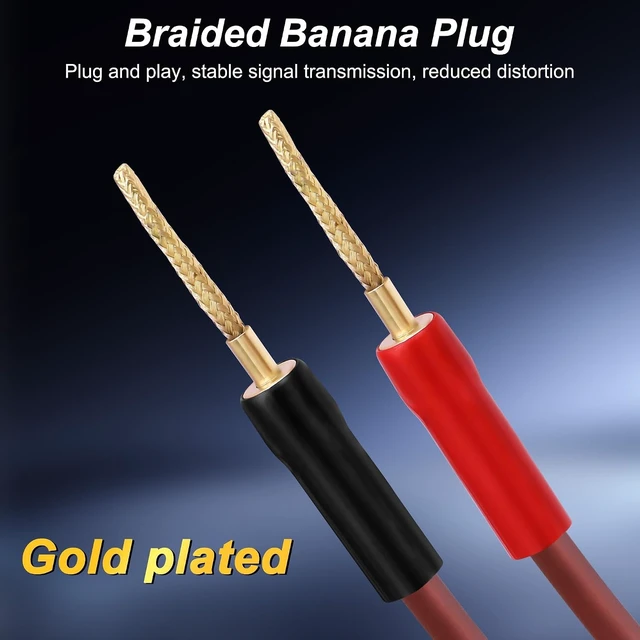 Alt view image 3 of 7 - XMSJSIY Flex Pin Banana Speaker Cable 14AWG HiFi Audio OFC - 2M/6.56FT