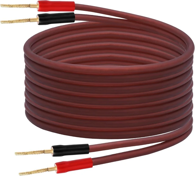 Main image of XMSJSIY Flex Pin Banana Speaker Cable 14AWG HiFi Audio OFC - 2M/6.56FT