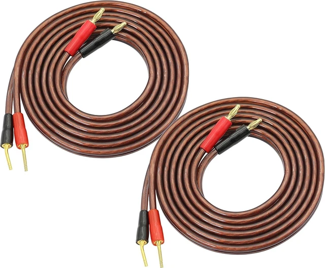 Main image of XMSJSIY HiFi OFC Speaker Cable with Banana Plug to Pin Type Plug 4mm -2M