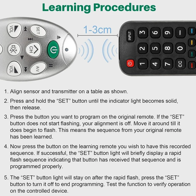 Alt view image 3 of 7 - Mini Learning Remote for TV/VCR/SAT/Set-TOP Box/VCD/DVD/CD with 7 Keys