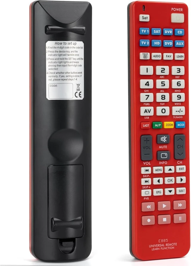 Main image of 8-in-1 Universal Remote for TV SAT DVD AUX CD VCR HD DVR with IR Learning