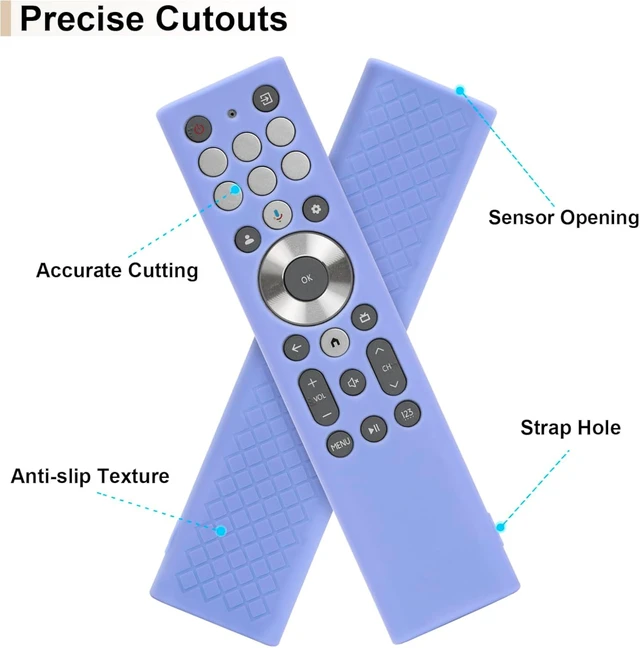 Alt view image 4 of 7 - Luminous Blue Silicone Cover for Hisense Remote ERF6A80 ERF6G80H ERF6F80H