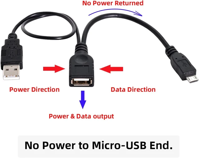 Alt view image 4 of 7 - Cablecc Black Color Micro USB 2.0 OTG Host Flash Disk Cable with USB power for Galaxy S3 i9300 S4 i9500 Note2 N7100 Note3 N9000 & S5 i9600