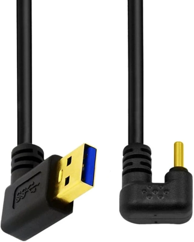 Alt view image 6 of 7 - chenyang USB 3.0 to USB C Cable USB 3.0 90 Degree Left Angled to USB C 180 Degree U Shape Angled Charging Data Transfer Extension Cable 0.3M
