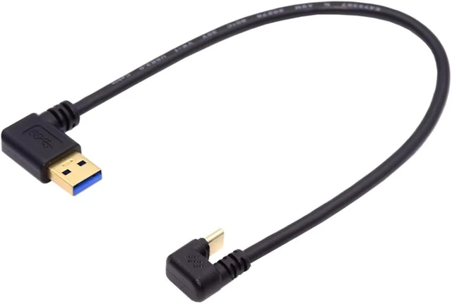 Alt view image 7 of 7 - chenyang USB 3.0 to USB C Cable USB 3.0 90 Degree Left Angled to USB C 180 Degree U Shape Angled Charging Data Transfer Extension Cable 0.3M